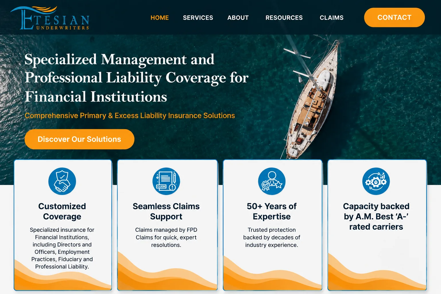 Etesian Underwriters - Insurance website