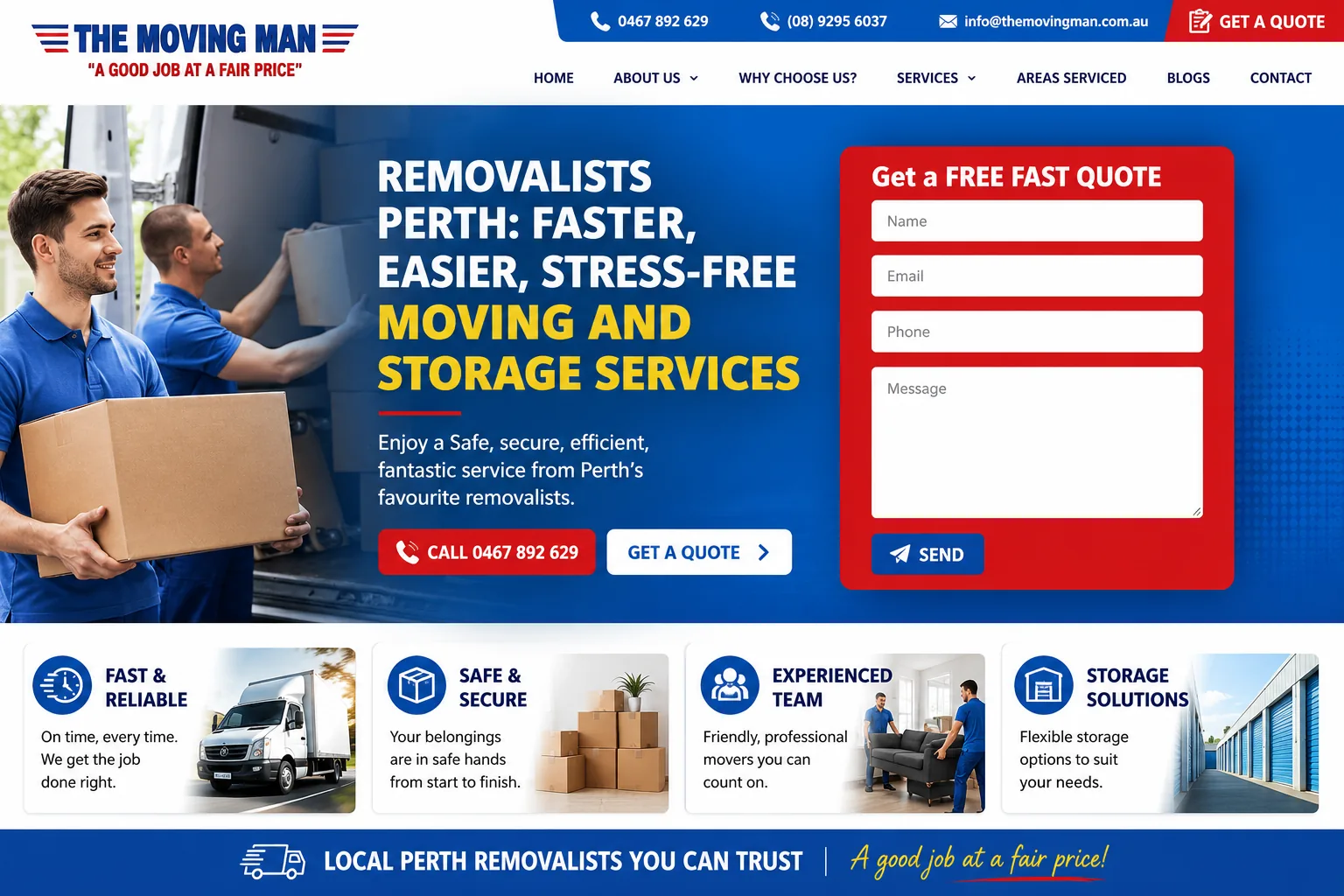 The Moving Man - Removalist website