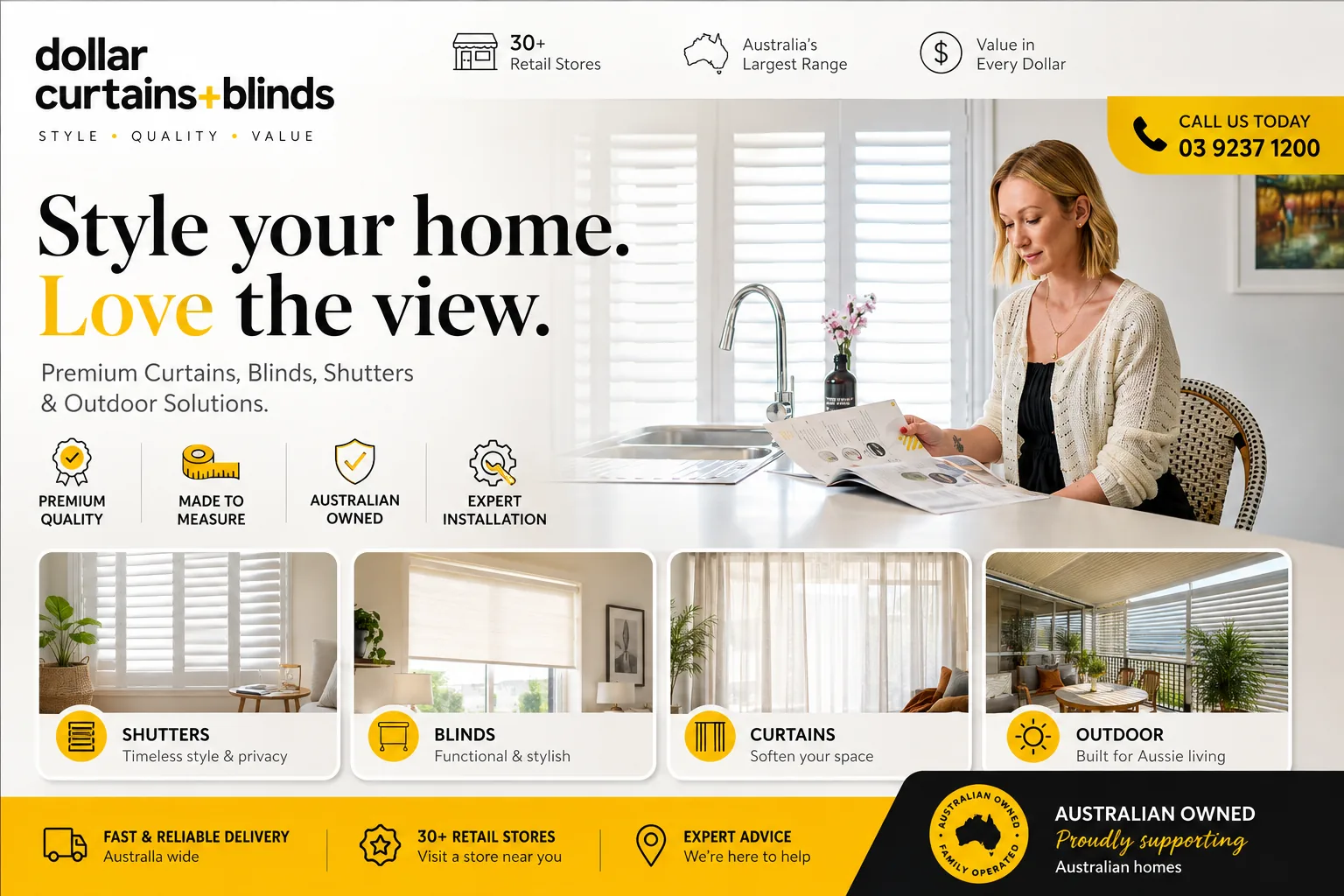 Dollar Curtains + Blinds - Retail website