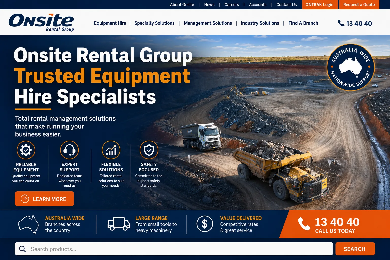 Onsite Rental Group - Equipment hire website