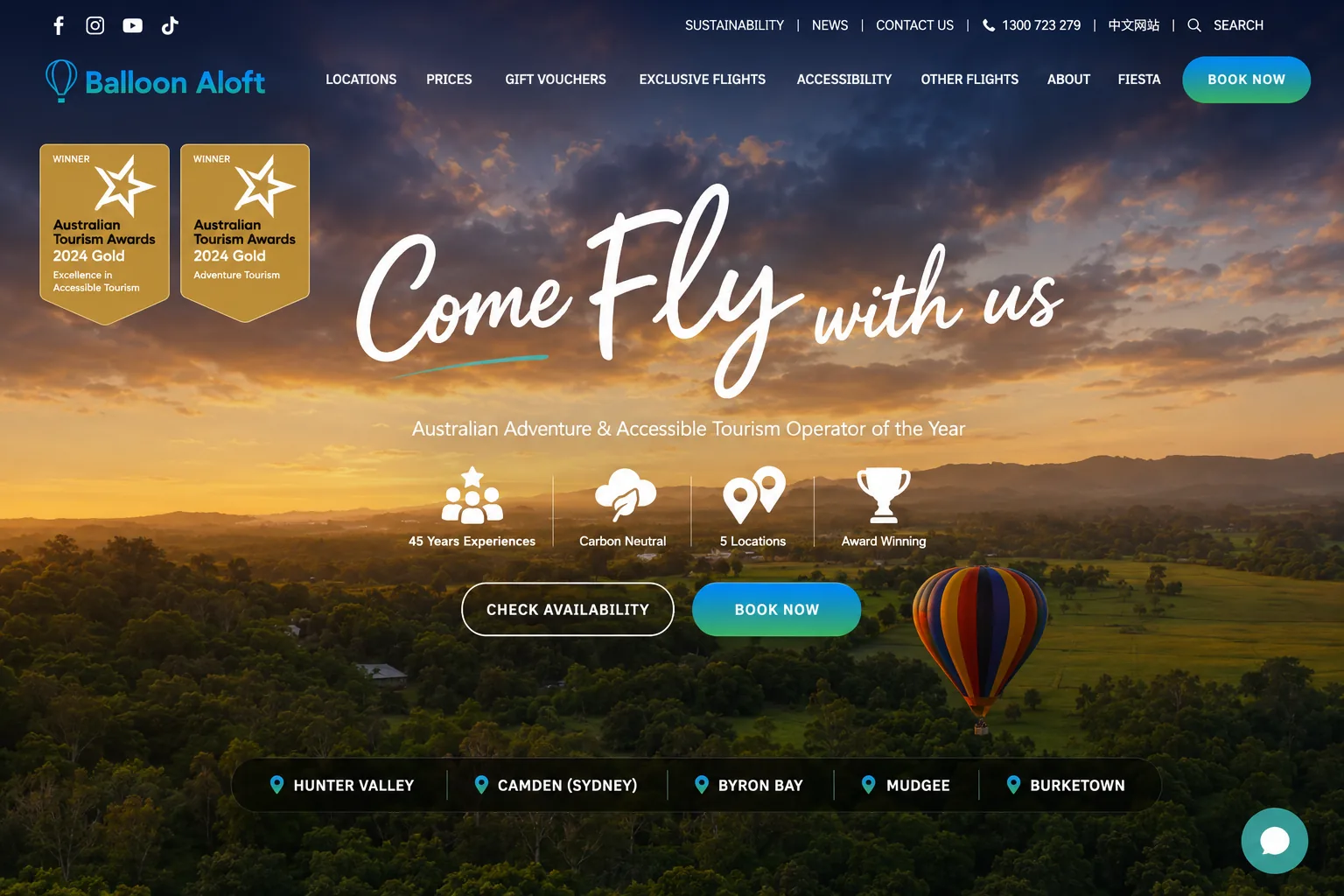 Balloon Aloft - Tourism booking website