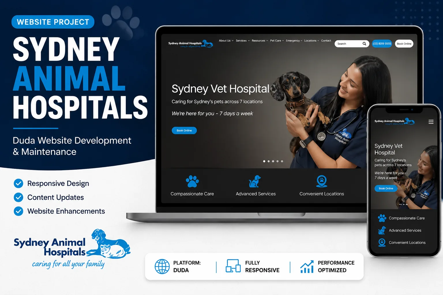 Sydney Animal Hospitals - Veterinary group website